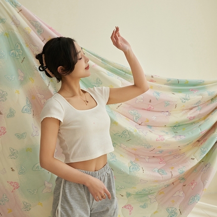 91家纺网 家纺一手货源 找家纺 （总）畅销被业 2025新款凉感丝卡通系列印花夏被