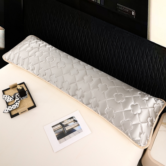 91家纺网 家纺一手货源 找家纺 梦舒羽 2025新款夏季冰丝凉感夹棉枕套双人情侣枕头套加长加厚枕芯套1.5m内胆套 夹棉加厚-典雅灰