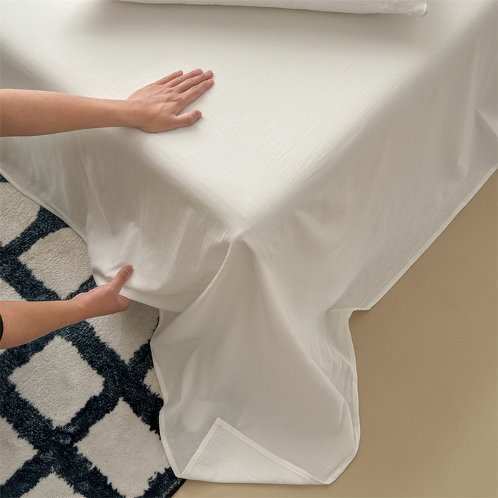 91家纺网 家纺一手货源 找家纺 丽涵家纺 2025新款全棉大雁纹单品床单床单三件套 good象牙白