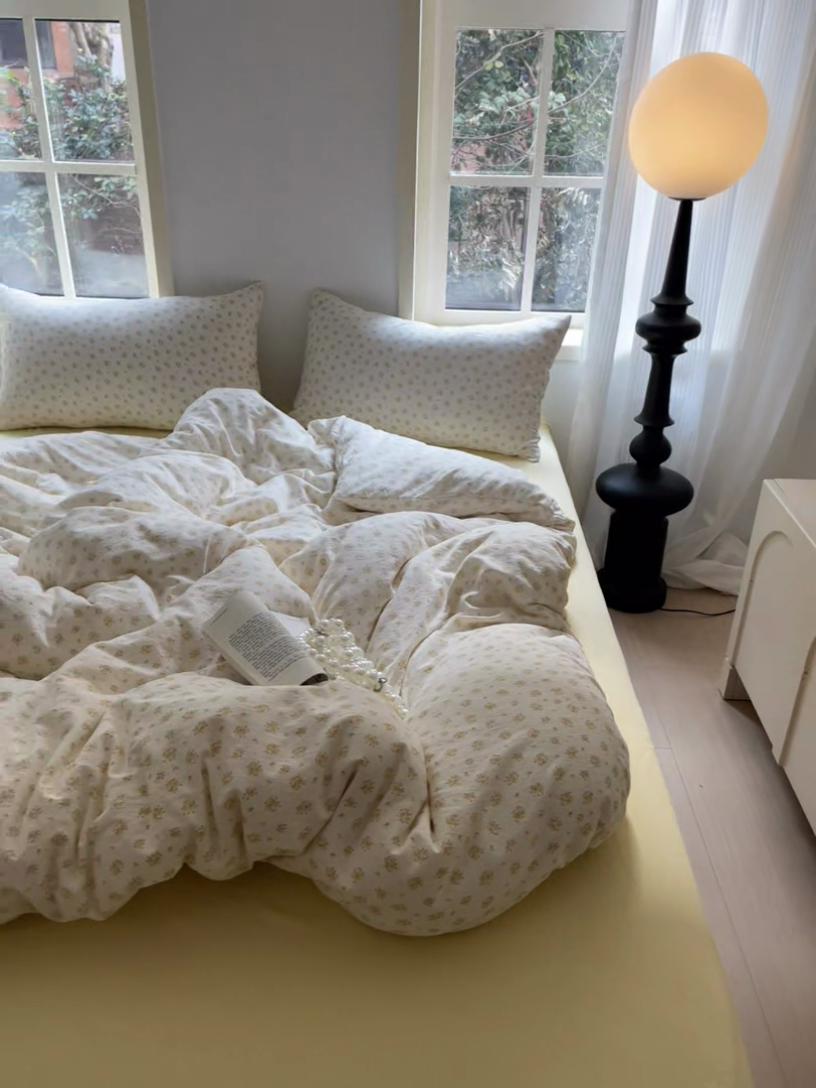 91家纺网 家纺一手货源 找家纺 初念 2025新款云感针织双层纱三件套-四件套【提供买家秀】 橘子海