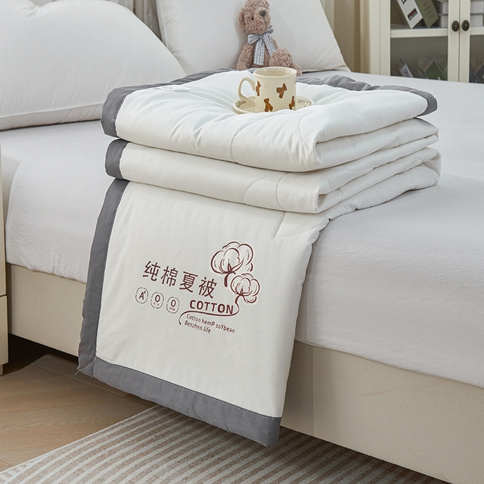 91家纺网 家纺一手货源 找家纺 被多多 2025新款全棉纯棉羽丝棉夏被夏凉被空调被 珍珠白