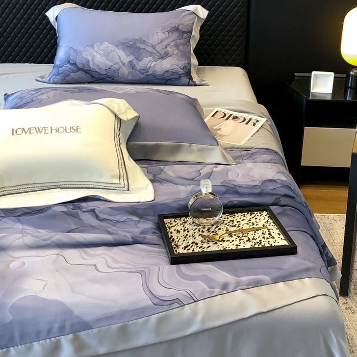 91家纺网 家纺一手货源 找家纺 若未家居 LOVEWE HOUSE 2025新中式60天丝床盖夏被四件套水墨