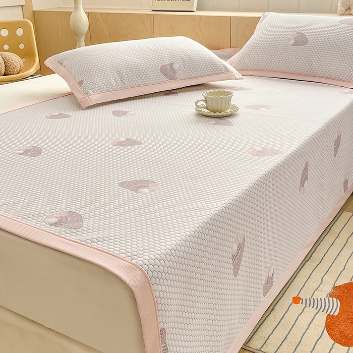 91家纺网 家纺一手货源 找家纺 （总）绣女坊 2025新款冰豆豆提花凉席三件套