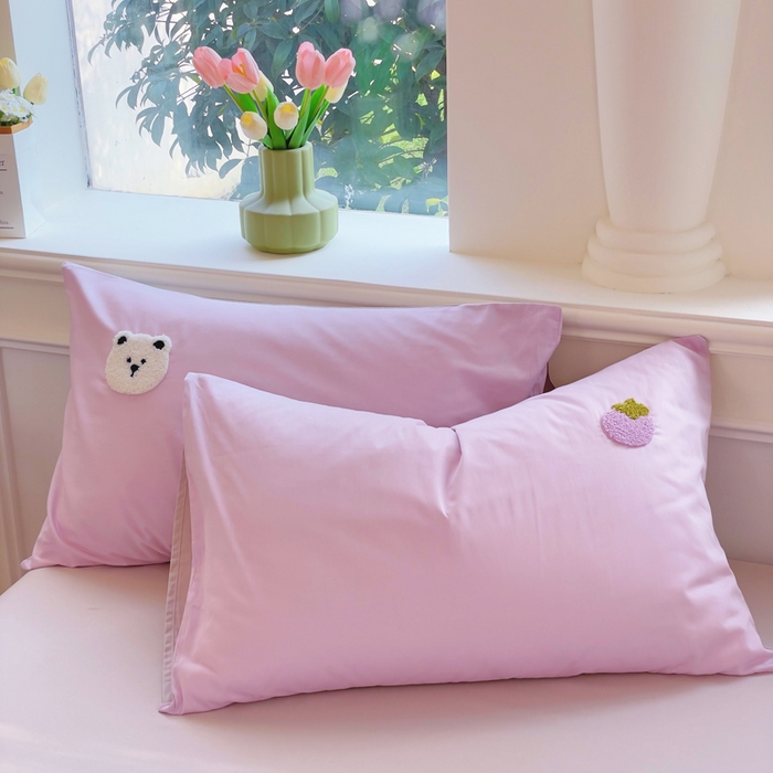 91家纺网 家纺一手货源 找家纺 锦觅家纺 2025新款奶油小清新毛巾绣全棉纯棉四件套-风格一（专版散花必须控价） 甜蜜幸福