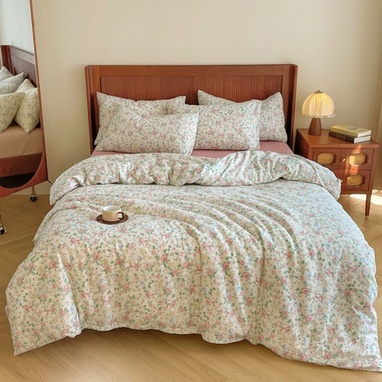 91家纺网 家纺一手货源 找家纺 （总）仟网汇 2025新款有氧全棉双层纱四件套