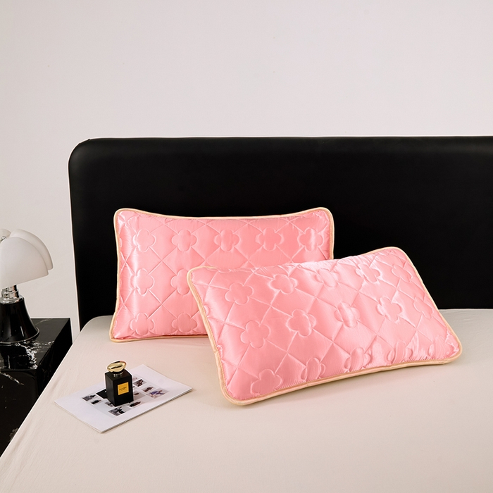 91家纺网 家纺一手货源 找家纺 梦舒羽 2025新款夏季冰丝凉感夹棉枕套单人一对装可水洗加厚枕头套宿舍48x74cm枕芯套 夹棉加厚-玉色