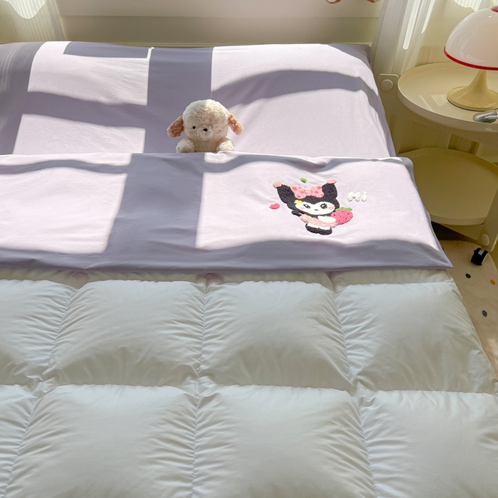 91家纺网 家纺一手货源 找家纺 柒星睡袋 2025新款款40支全棉纯色毛巾绣可拆分隔脏睡袋 洛咪 紫