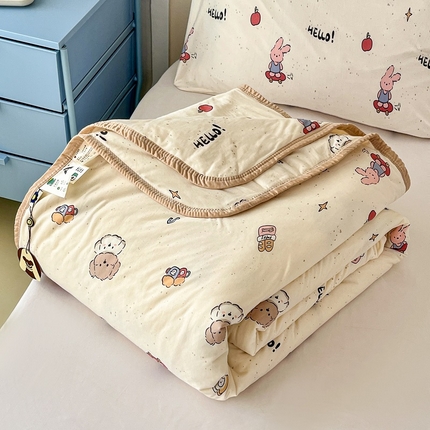 葡萄家 2025新款A类母婴级大豆纤维牛奶丝针织棉夏凉被（提供买家秀）你好小狗