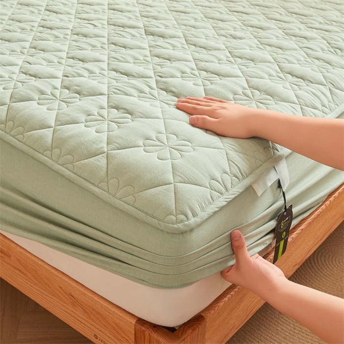 91家纺网 家纺一手货源 找家纺 （总）3C 2025新款A类全棉四叶草防水隔脏床笠