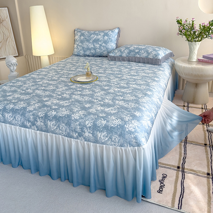 91家纺网 家纺一手货源 找家纺 （总）冬然家纺 2025新款冰豆豆席子凉席床裙款