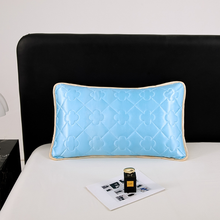 91家纺网 家纺一手货源 找家纺 梦舒羽 2025新款夏季冰丝凉感夹棉枕套单人一对装可水洗加厚枕头套宿舍48x74cm枕芯套 夹棉加厚-天空蓝