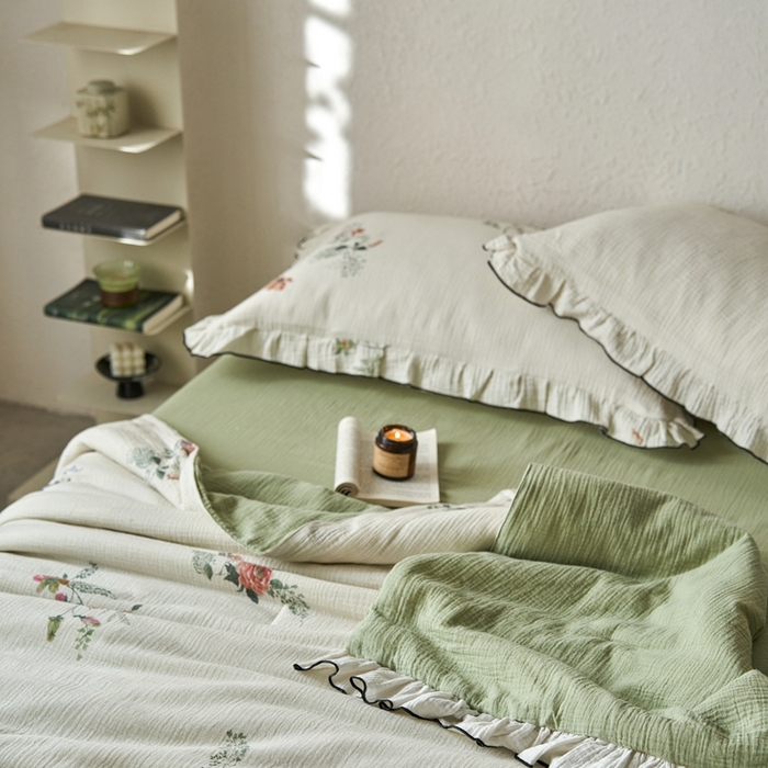 91家纺网 家纺一手货源 找家纺 （总）安莱生活2025新款A类全棉双层皱皱纱夏凉被