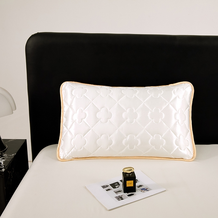 91家纺网 家纺一手货源 找家纺 梦舒羽 2025新款夏季冰丝凉感夹棉枕套单人一对装可水洗加厚枕头套宿舍48x74cm枕芯套 夹棉加厚-珍珠白