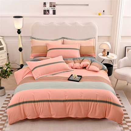 91家纺网 家纺一手货源 找家纺 （总）喜四方 2025新款全棉色织水洗棉单被套