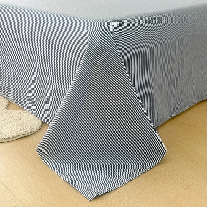 91家纺网 家纺一手货源 找家纺 馨乐家纺 2025新款亲肤印花芦荟棉单品床单第二批 心动蓝