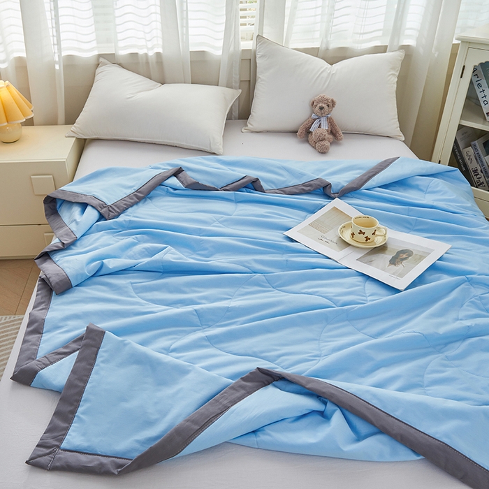 91家纺网 家纺一手货源 找家纺 被多多 2025新款全棉纯棉羽丝棉夏被夏凉被空调被 天空蓝