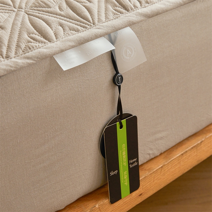 91家纺网 家纺一手货源 找家纺 3C 2025全棉蚕丝蛋白夹棉床笠 天星花-浅卡其