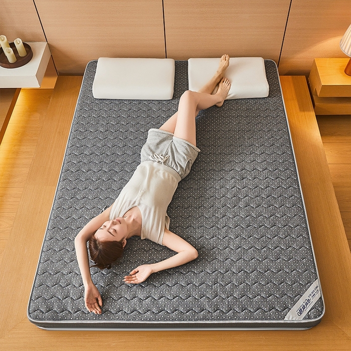 91家纺网 家纺一手货源 找家纺 锦逸2025新款针织棉乳胶海绵床垫 灰