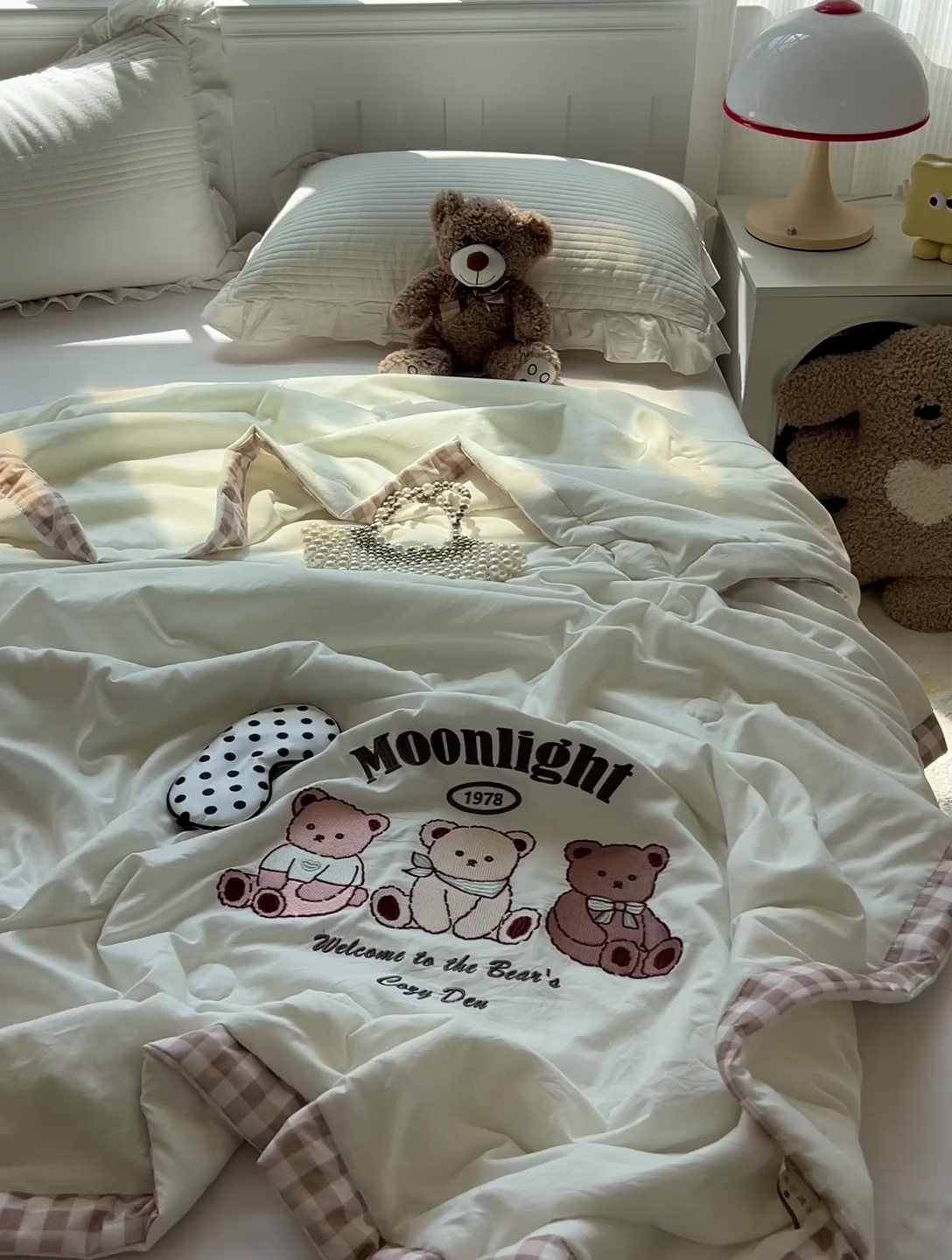 91家纺网 家纺一手货源 找家纺 海岛哥哥 2025年新款绣花夏被 三只小熊-黑