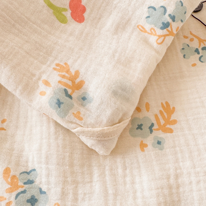 91家纺网 家纺一手货源 找家纺 薇玛仕 2025新款A类全棉双层皱皱纱印花款大豆夏凉被空调被儿童被被子被芯 兰花朵朵