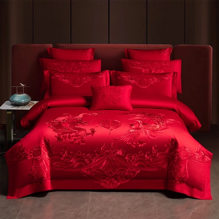 91家纺网 家纺一手货源 找家纺 （总） 博之洋 2025新款全棉长绒棉婚庆刺绣四件套多件套系列