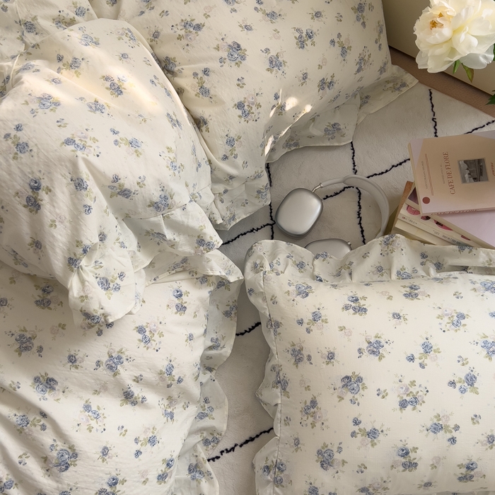 91家纺网 家纺一手货源 找家纺 希丞家居 2025新款云感提花双层纱花边四件套 微醺