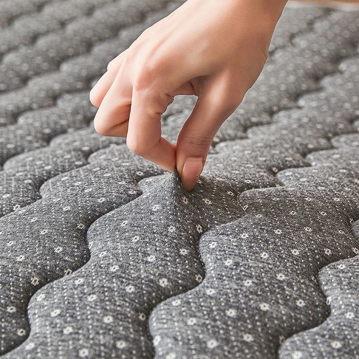 91家纺网 家纺一手货源 找家纺 锦逸2025新款针织棉乳胶海绵床垫 灰