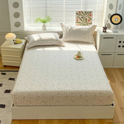 凯磊2025新款老粗布印花单品床笠床笠单件 浅韵柔眠