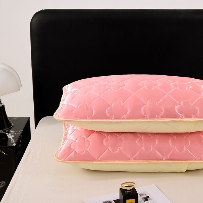 91家纺网 家纺一手货源 找家纺 梦舒羽 2025新款夏季冰丝凉感夹棉枕套单人一对装可水洗加厚枕头套宿舍48x74cm枕芯套 夹棉加厚-玉色