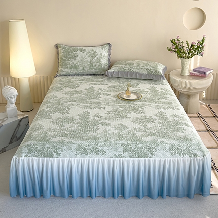 91家纺网 家纺一手货源 找家纺 （总）冬然家纺 2025新款冰豆豆席子凉席床裙款