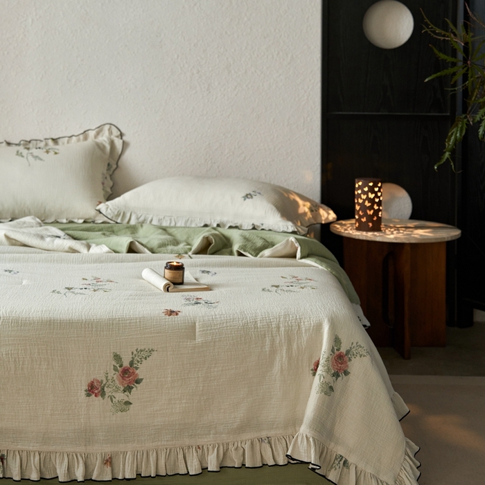 91家纺网 家纺一手货源 找家纺 （总）安莱生活2025新款A类全棉双层皱皱纱夏凉被