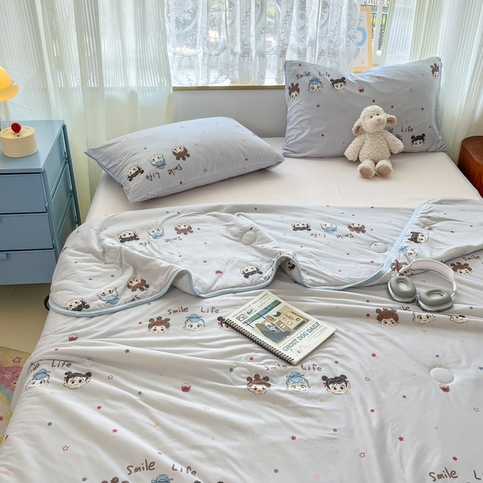 91家纺网 家纺一手货源 找家纺 葡萄家 2025新款A类母婴级大豆纤维牛奶丝针织棉夏凉被（提供买家秀）哪吒