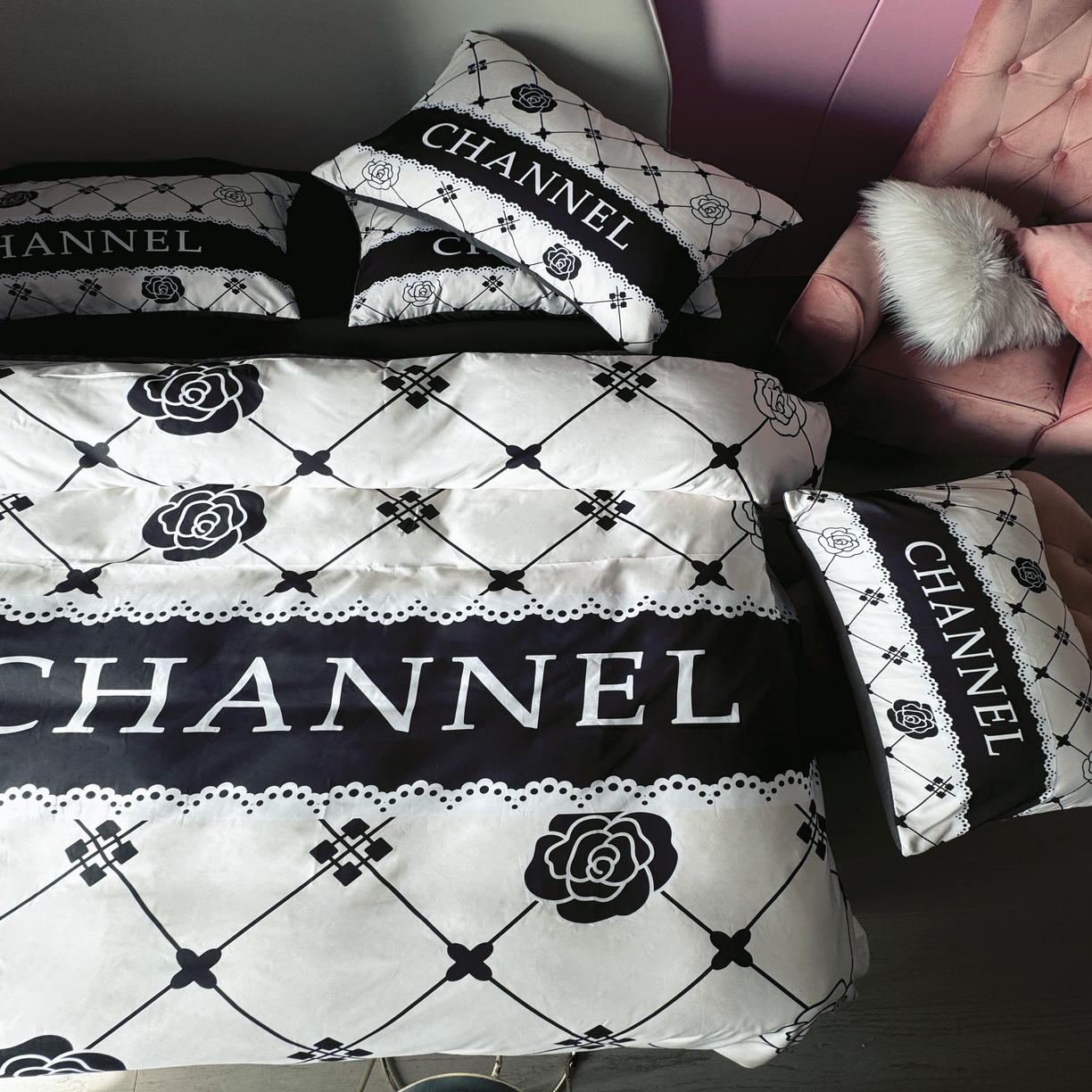 91家纺网 家纺一手货源 找家纺 丽斐 2025新款磨毛数码印花四件套 磨毛格格山茶