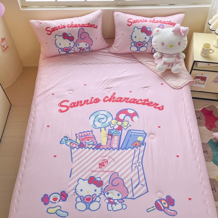 91家纺网 家纺一手货源 找家纺 （总）花满路 2025新款儿童针织棉夏被-大床图