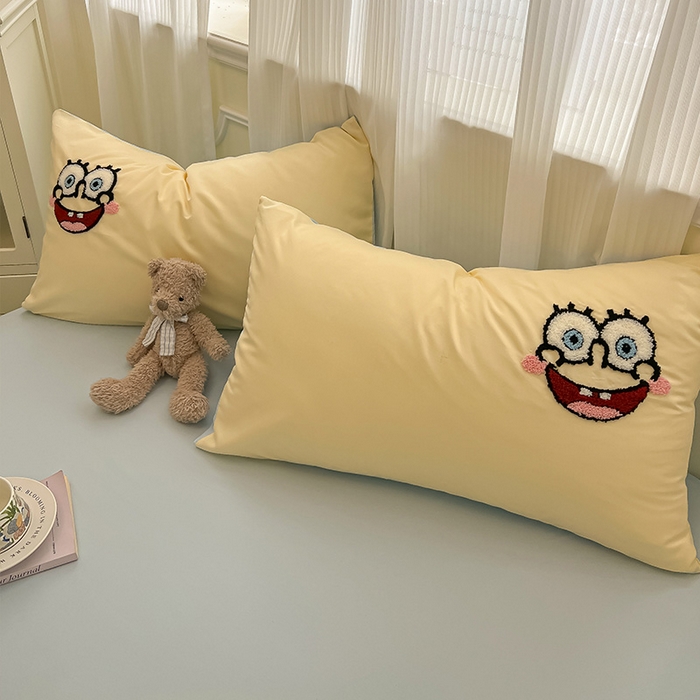 91家纺网 家纺一手货源 找家纺 眠帛家居 2025新款A类水洗皱皱纱毛巾绣夏被四件套 绵小宝