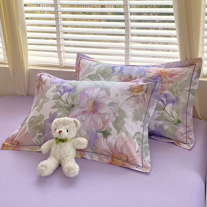 91家纺网 家纺一手货源 找家纺 星期三  2025年4月新款铂金全棉纯棉13372四件套 加微信有会员价 花的旅途