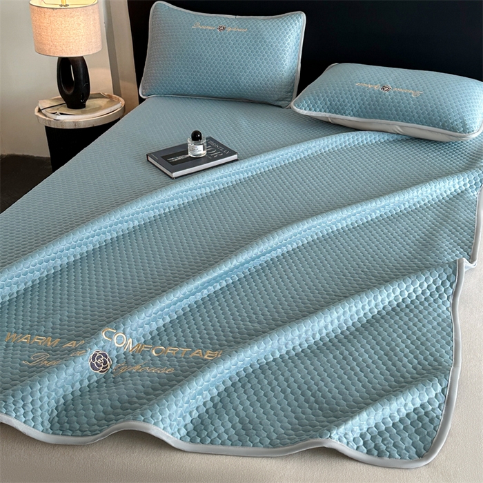 91家纺网 家纺一手货源 找家纺 笙意家纺 2025新款豆豆凉感软席-兰娜 兰娜-冰川绿