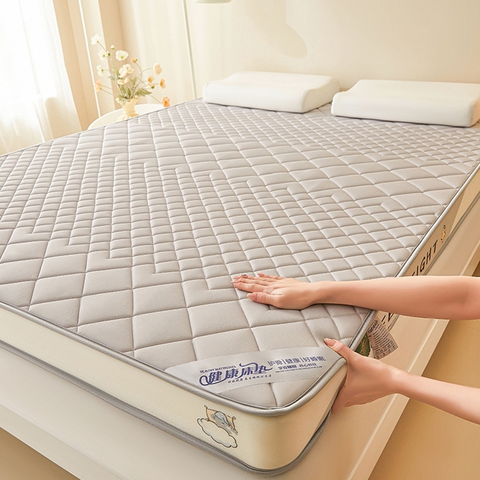 91家纺网 家纺一手货源 找家纺 锦逸2025新款牛奶丝乳胶床垫 菱形格黑
