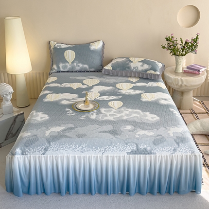 91家纺网 家纺一手货源 找家纺 （总）冬然家纺 2025新款冰豆豆席子凉席床裙款