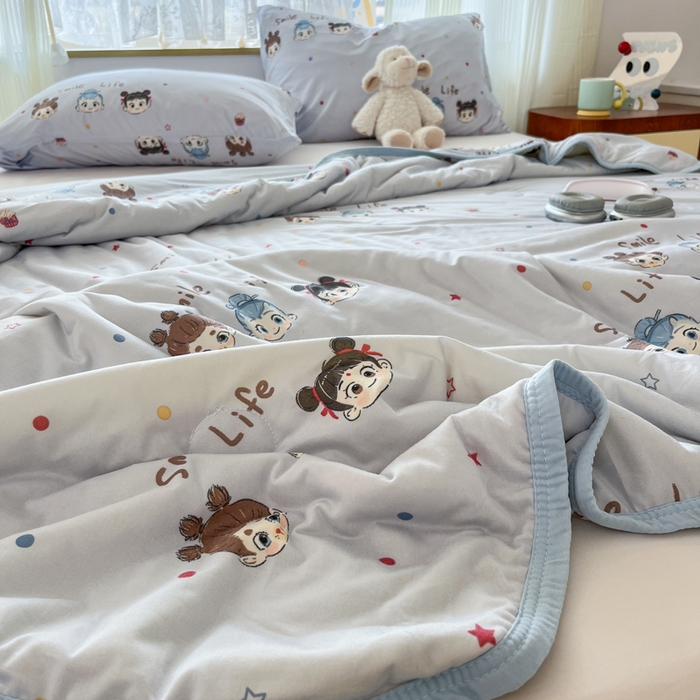 91家纺网 家纺一手货源 找家纺 葡萄家 2025新款A类母婴级大豆纤维牛奶丝针织棉夏凉被（提供买家秀）哪吒