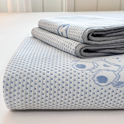 91家纺网 家纺一手货源 找家纺 （总）家喜爱 2025新款A类5D华夫格冰豆豆针织棉夏被盖毯