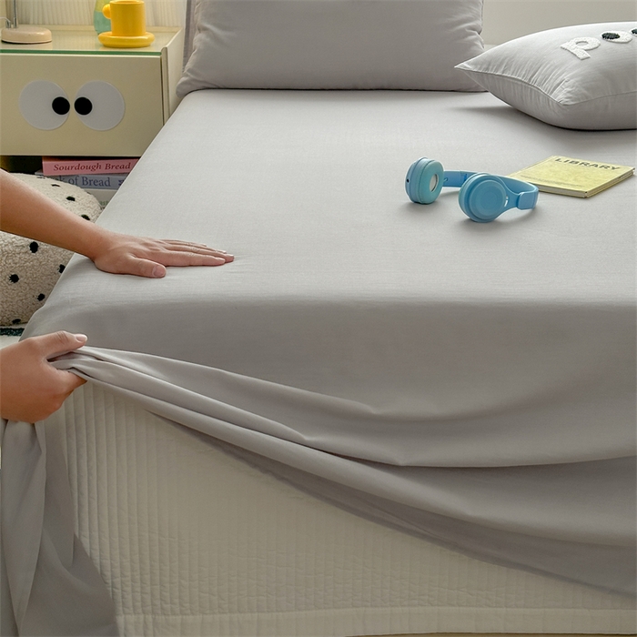 91家纺网 家纺一手货源 找家纺 丽涵家纺 2025新款全棉大雁纹单品床单床单三件套 good银沙灰