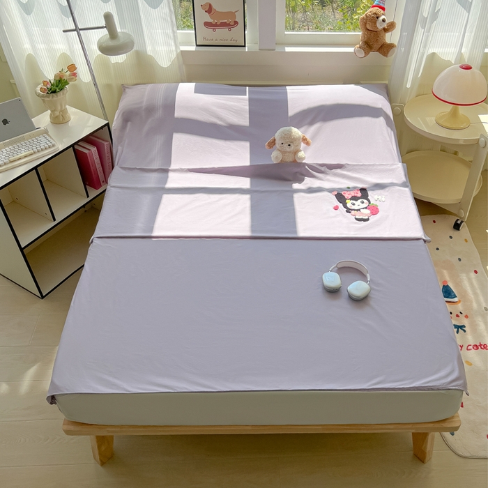 91家纺网 家纺一手货源 找家纺 柒星睡袋 2025新款款40支全棉纯色毛巾绣可拆分隔脏睡袋 洛咪 紫