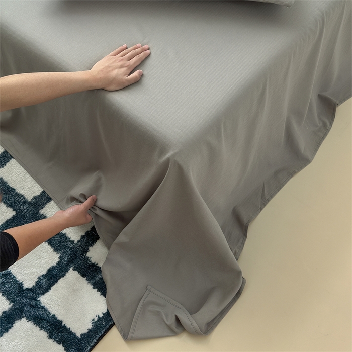 91家纺网 家纺一手货源 找家纺 丽涵家纺 2025新款全棉大雁纹单品床单床单三件套 good深银灰