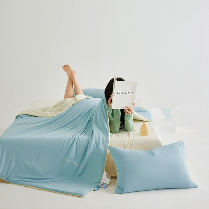 91家纺网 家纺一手货源 找家纺 莱福仕家纺 2025新款凉感兰精天丝夏被系列 松石蓝