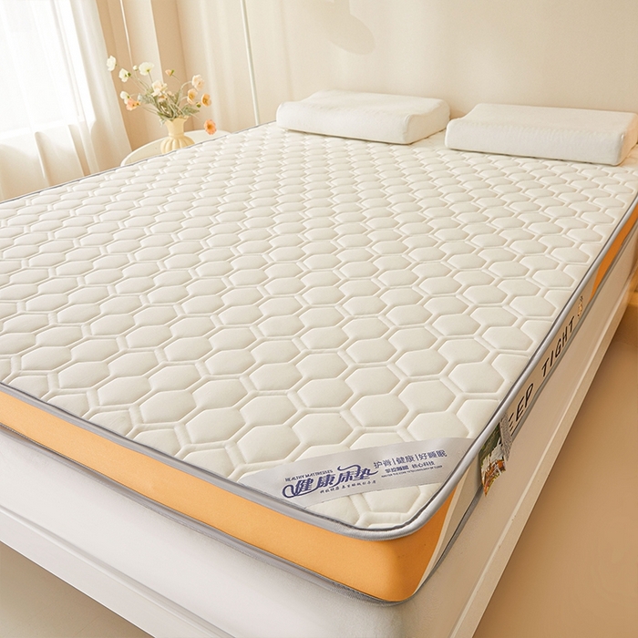 91家纺网 家纺一手货源 找家纺 锦逸2025新款牛奶丝乳胶床垫 六边形白