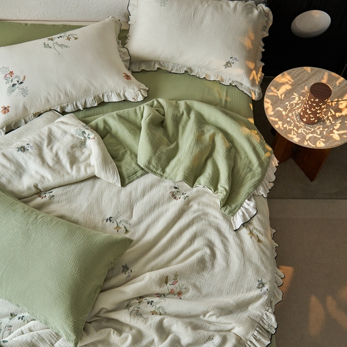 91家纺网 家纺一手货源 找家纺 （总）安莱生活2025新款A类全棉双层皱皱纱夏凉被