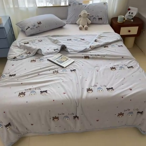 91家纺网 家纺一手货源 找家纺 葡萄家 2025新款A类母婴级大豆纤维牛奶丝针织棉夏凉被（提供买家秀）哪吒