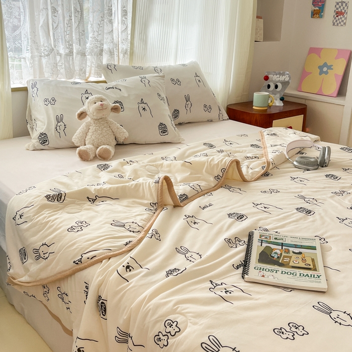 91家纺网 家纺一手货源 找家纺 葡萄家 2025新款A类母婴级大豆纤维牛奶丝针织棉夏凉被（提供买家秀）简笔画