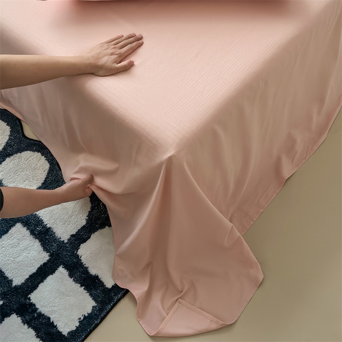 91家纺网 家纺一手货源 找家纺 丽涵家纺 2025新款全棉大雁纹单品床单床单三件套 good豆沙粉